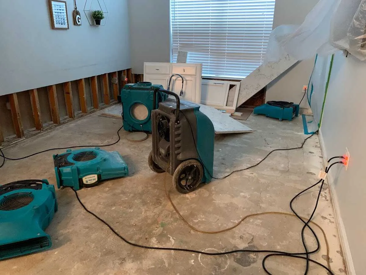 Dehumidifier in flood-cut room for Water Extraction & Removal in Cambria